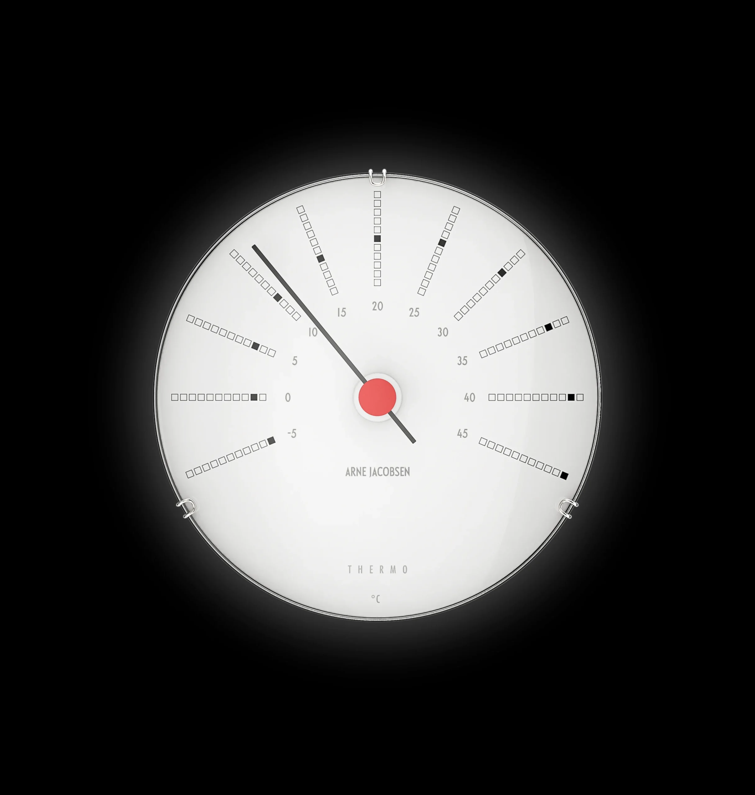 Hot Arne Jacobsen Clocks Termometer Ø12 cm i hvid | Køb her