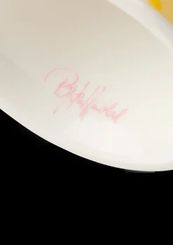 Clearance Bjørn Wiinblad Eva Fyrfadsstage Ø6.5 cm gul/lavendel 2 stk.