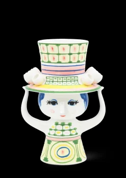 Discount Bjørn Wiinblad Lady with hat Vase H24.5 cm grøn | Køb nu