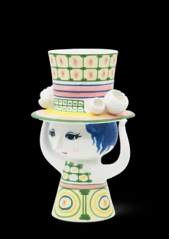 Discount Bjørn Wiinblad Lady with hat Vase H24.5 cm grøn | Køb nu