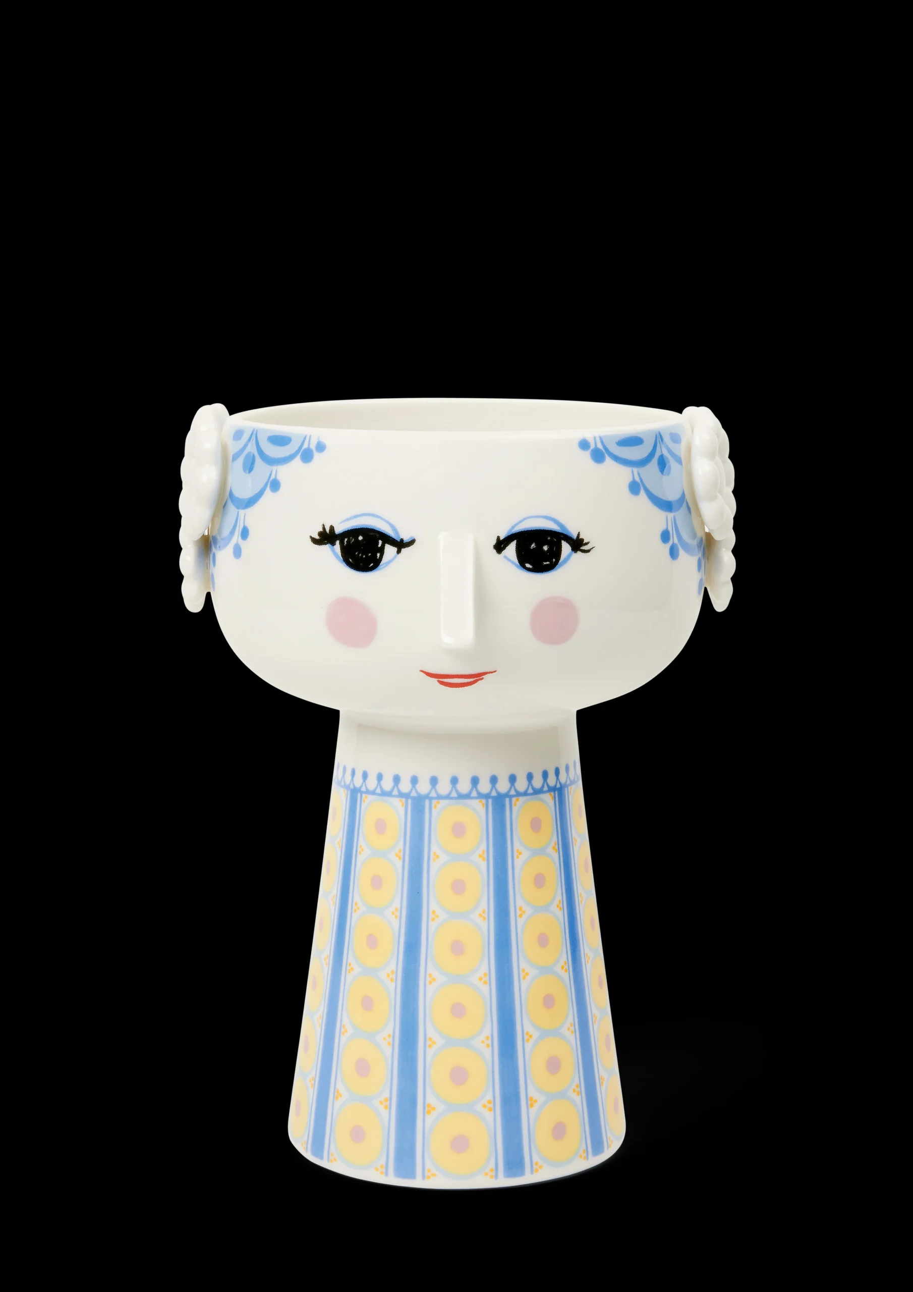 New Bjørn Wiinblad Vase H18.5 cm i blå fra serien Eva | Køb her