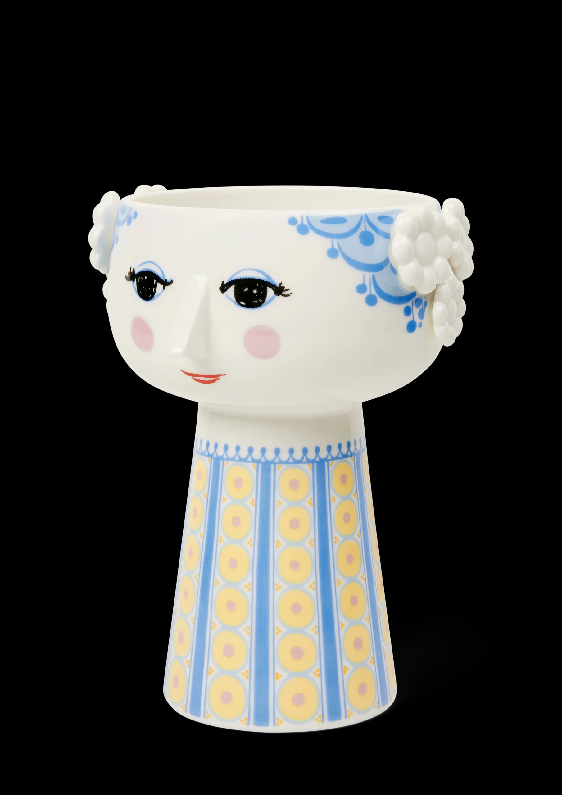 New Bjørn Wiinblad Vase H18.5 cm i blå fra serien Eva | Køb her