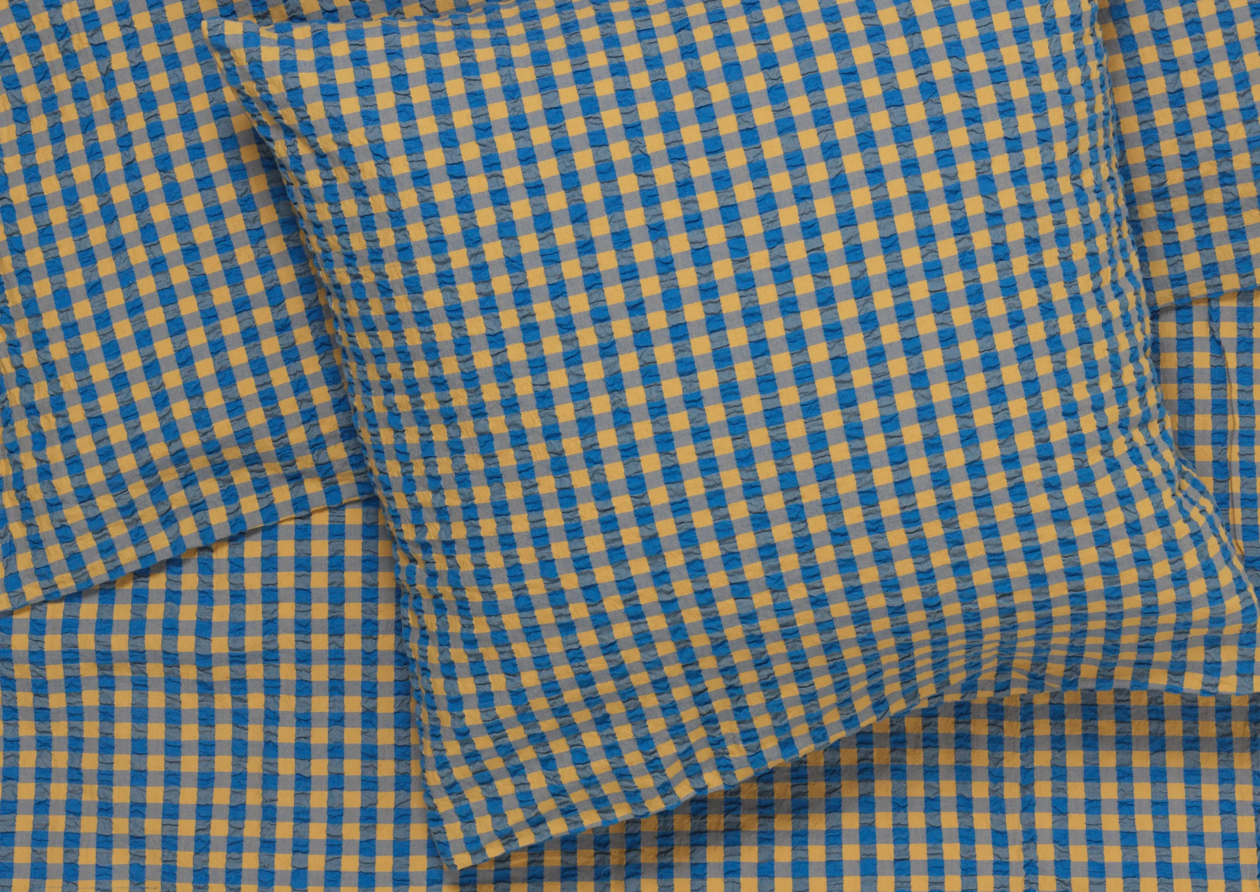 Clearance JUNA Bæk&Bølge Sengetøj 200x220 cm blå/okker DK | Køb her