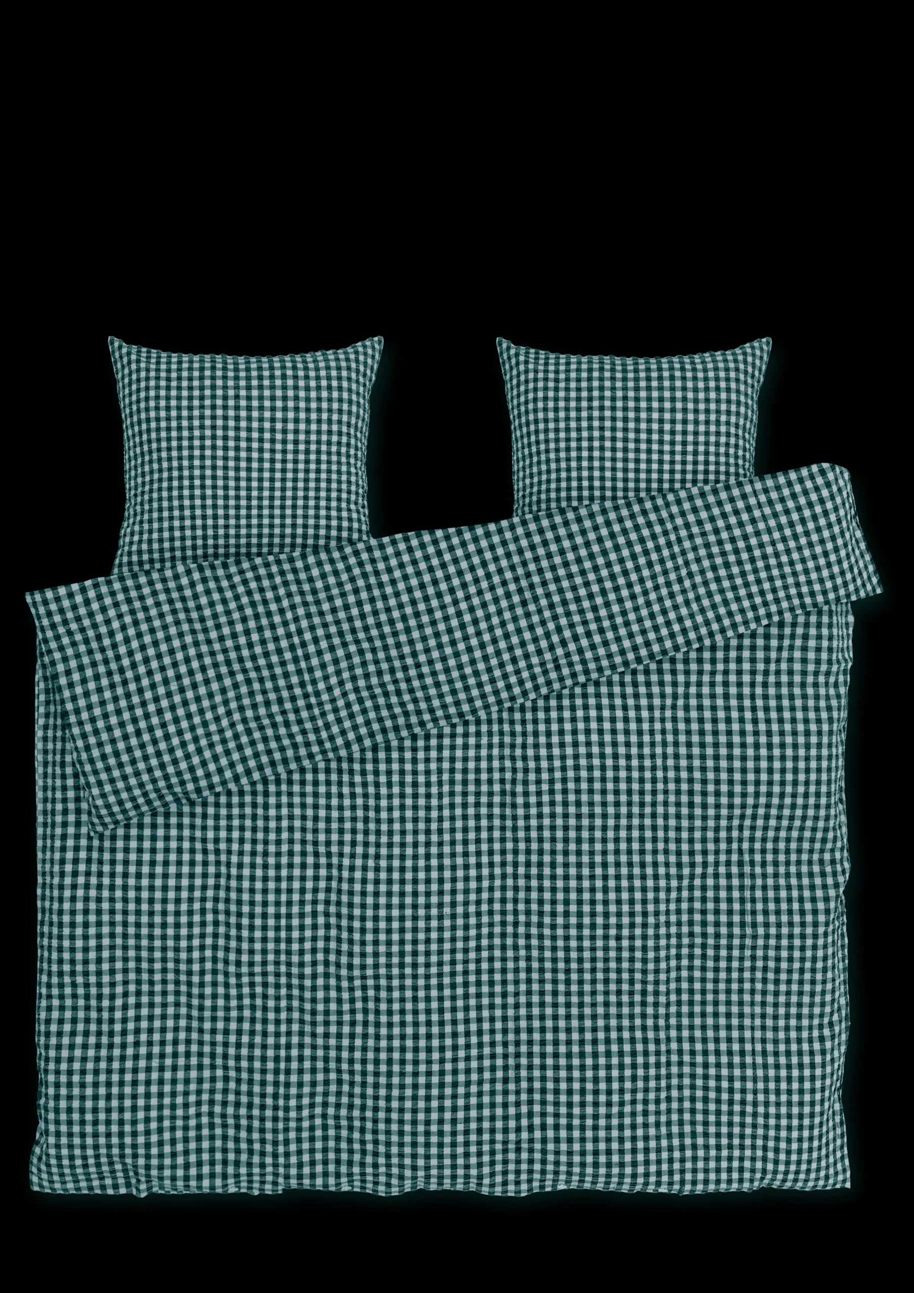 Discount JUNA Bæk&Bølge Sengetøj 200x220 cm grøn/lys blå DK | Køb nu