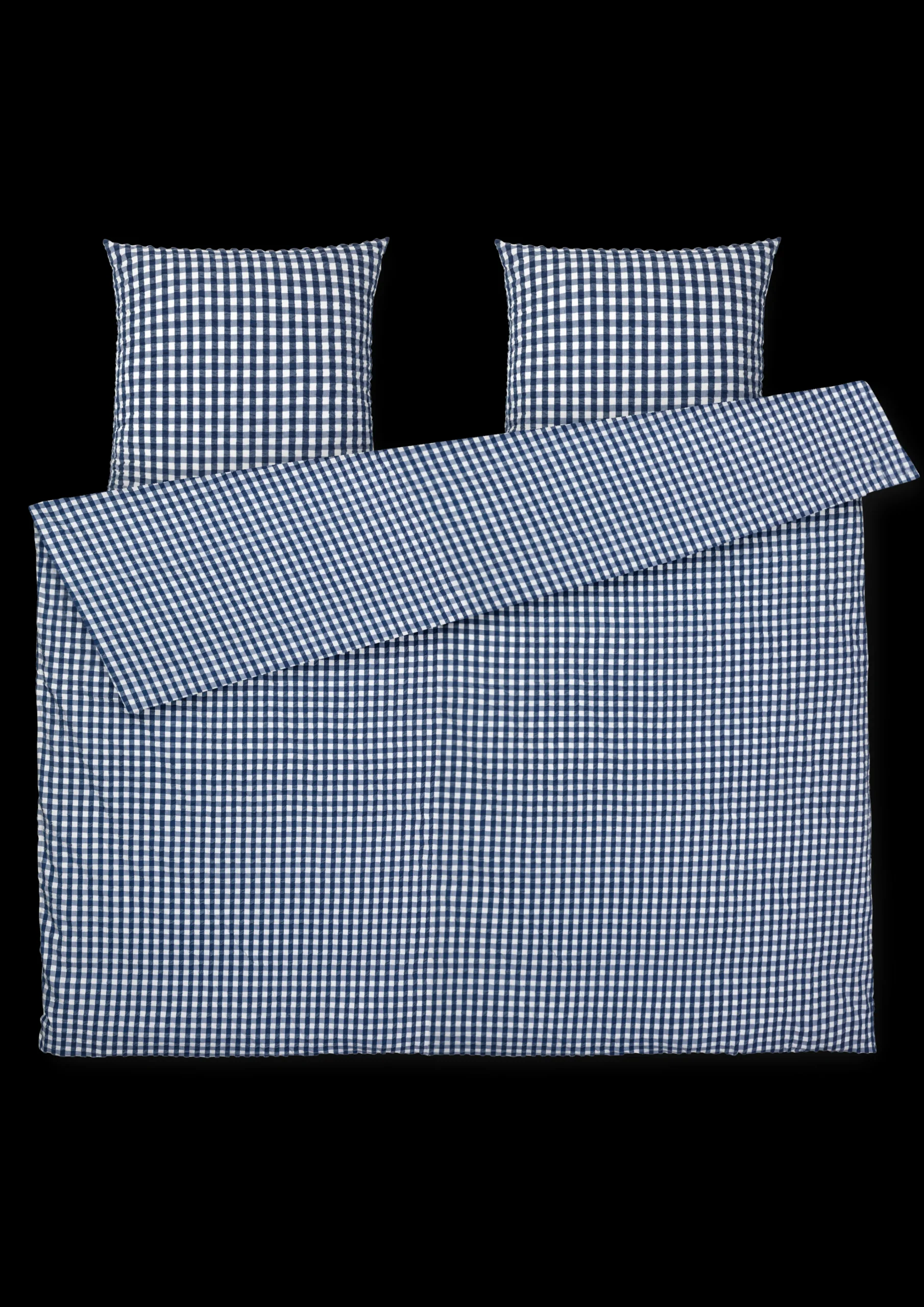 Best JUNA Bæk&Bølge Sengetøj 200x220 cm mørk blå/hvid | Køb her