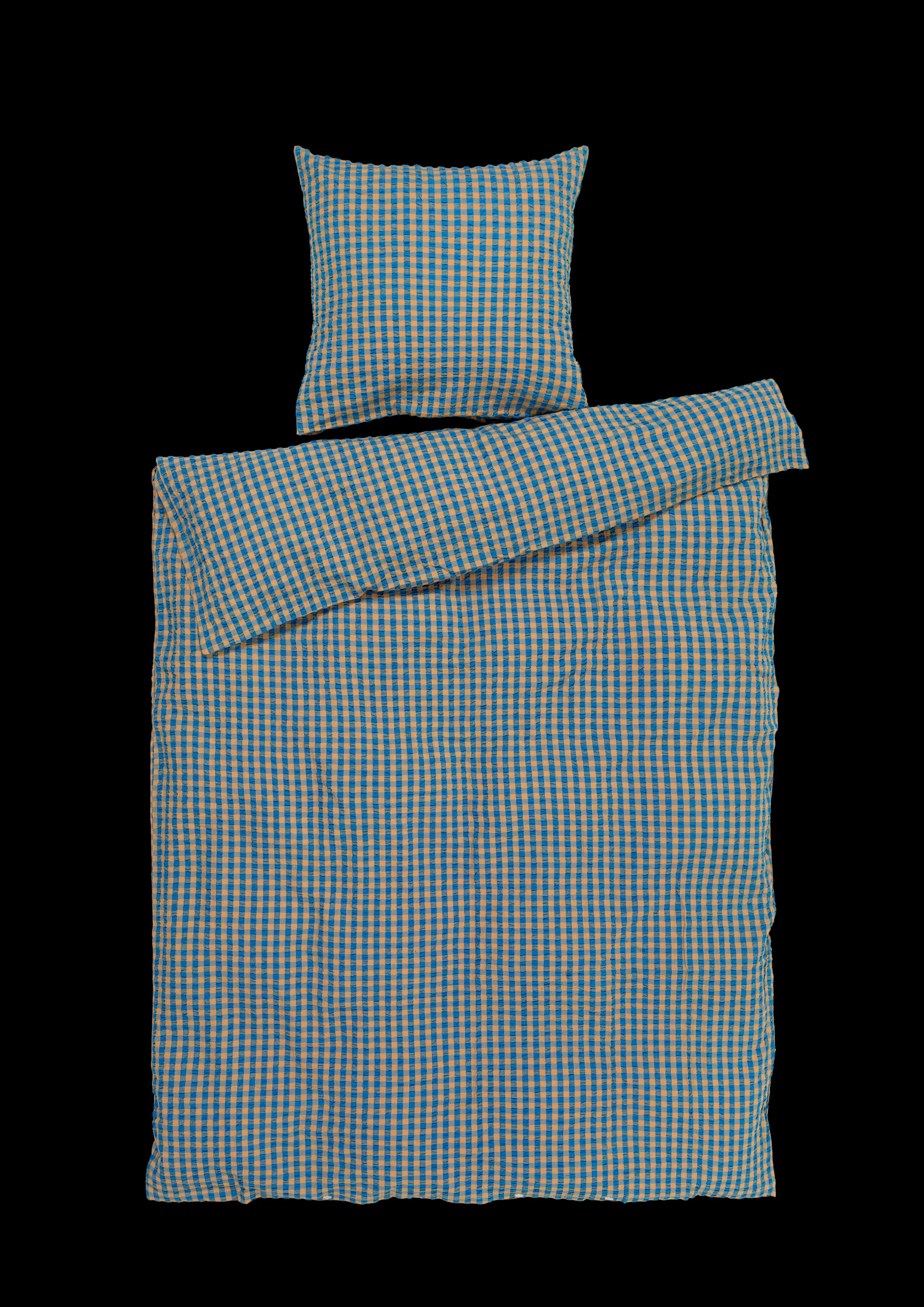 Hot JUNA Bæk&Bølge Sengetøj 150x210 cm blå/okker SE | Køb her