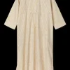 Online JUNA Monochrome Lines Sonja dress XS okker/hvid | Køb her