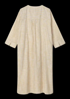 Online JUNA Monochrome Lines Sonja dress XS okker/hvid | Køb her