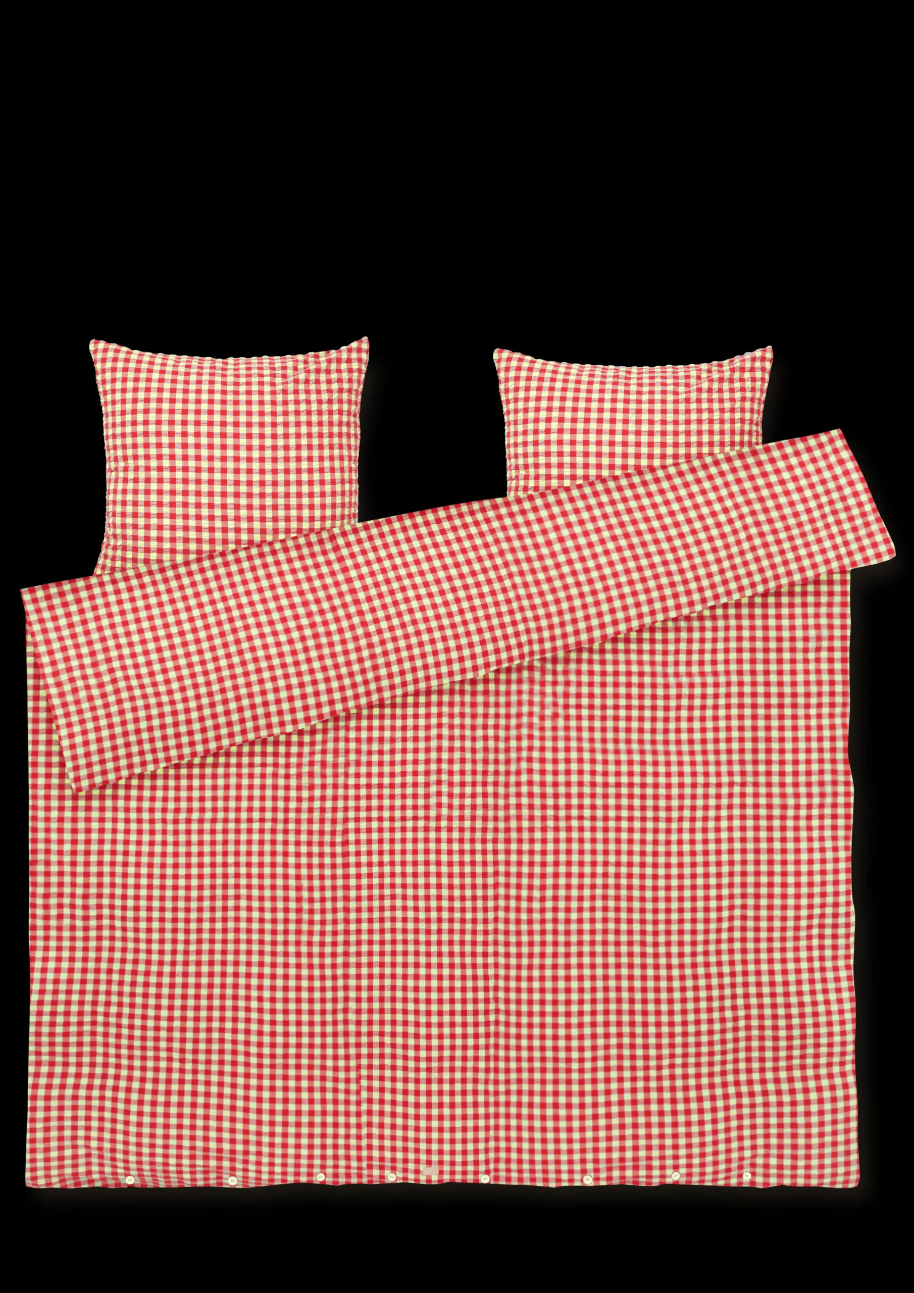 Sale JUNA Sengetøj 220x220 cm i rød fra serien Bæk&Bølge