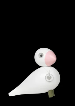 Discount Kay Bojesen Sangfugl Love H15.5 cm hvid/rosa | Køb her