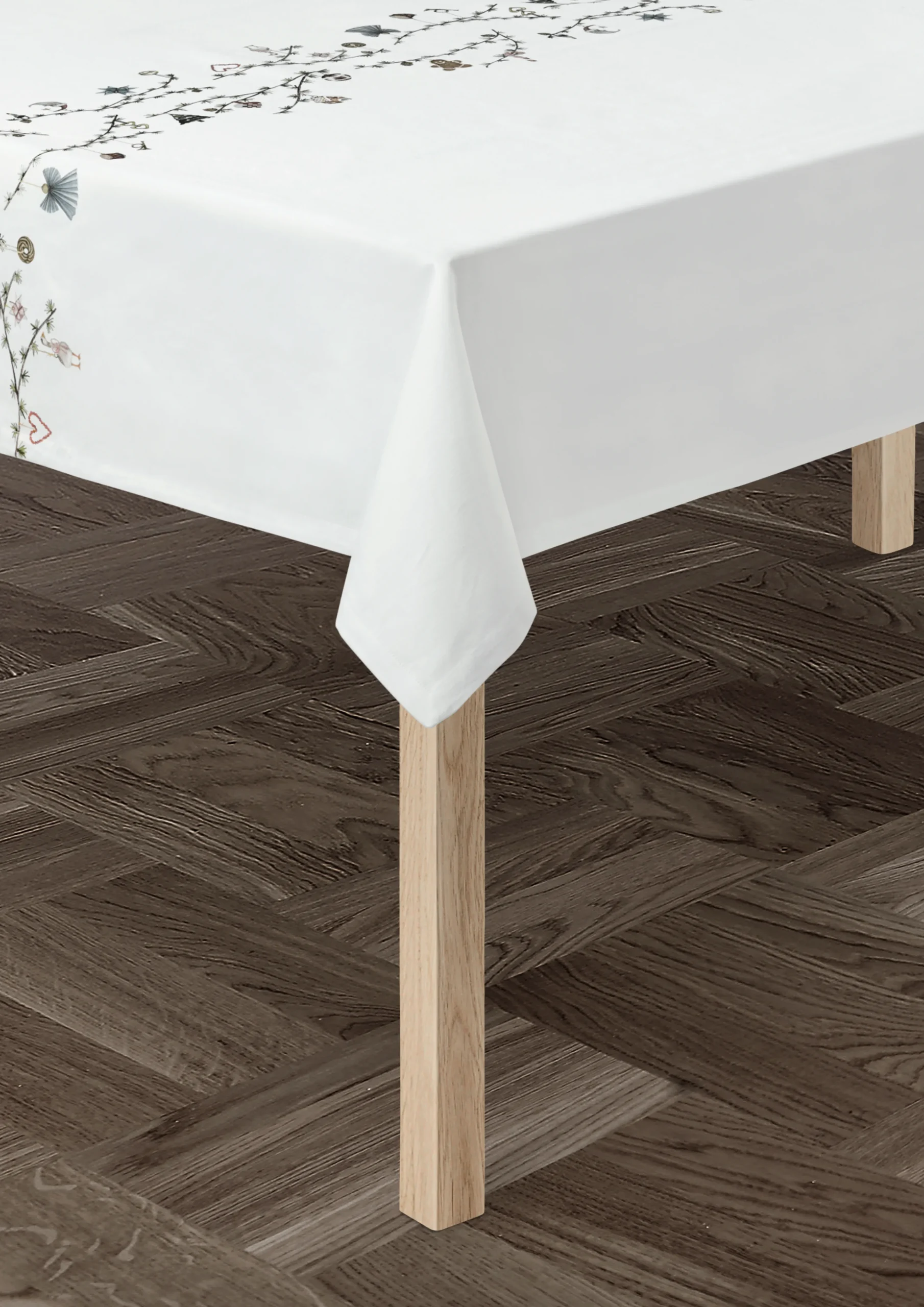 Discount Kähler Hammershøi Christmas Dug 150x220 cm hvid m. deko