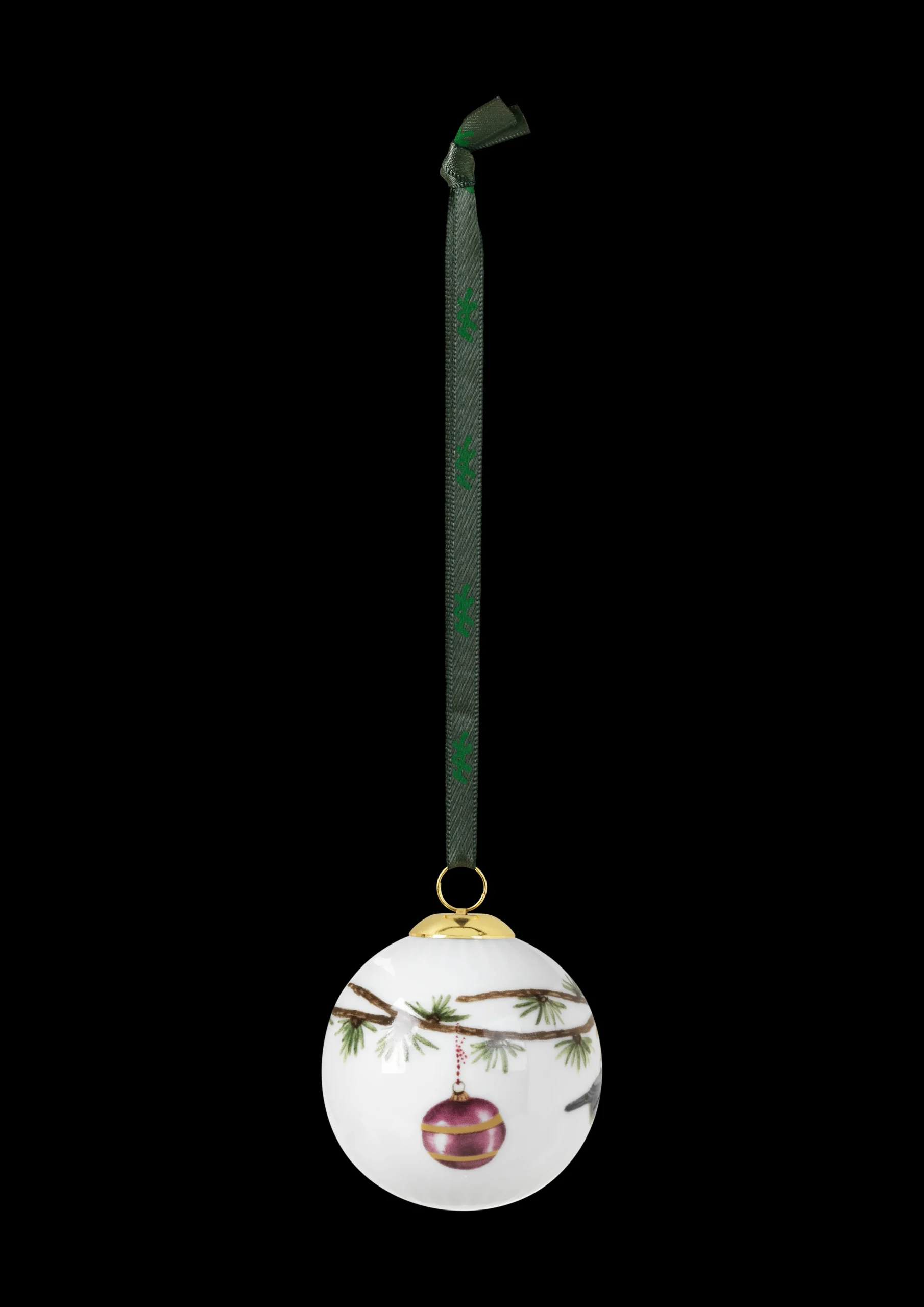 Clearance Kähler Hammershøi Christmas Kugle 2019 Ø6 cm hvid m. deko