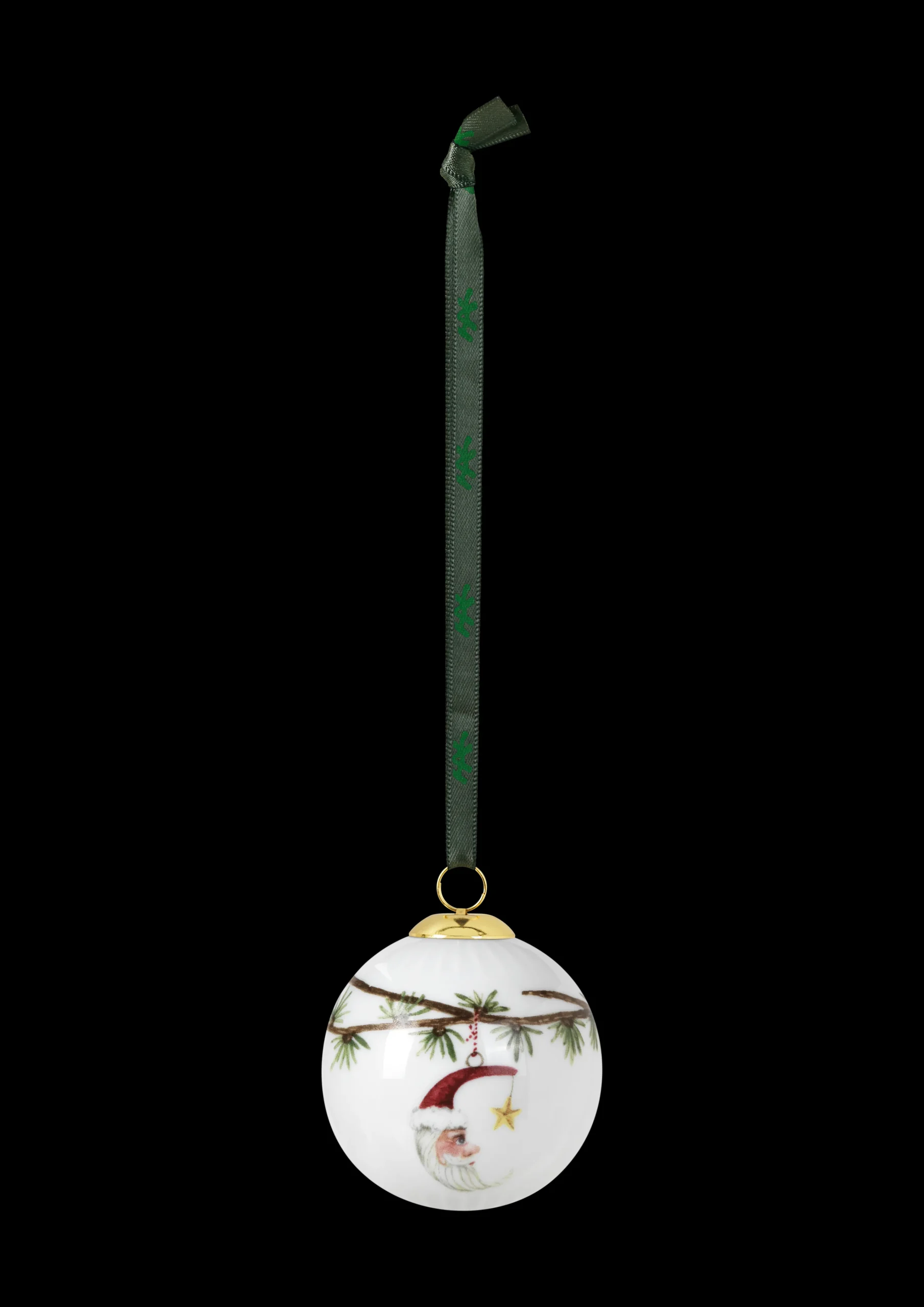 Clearance Kähler Hammershøi Christmas Kugle 2019 Ø6 cm hvid m. deko