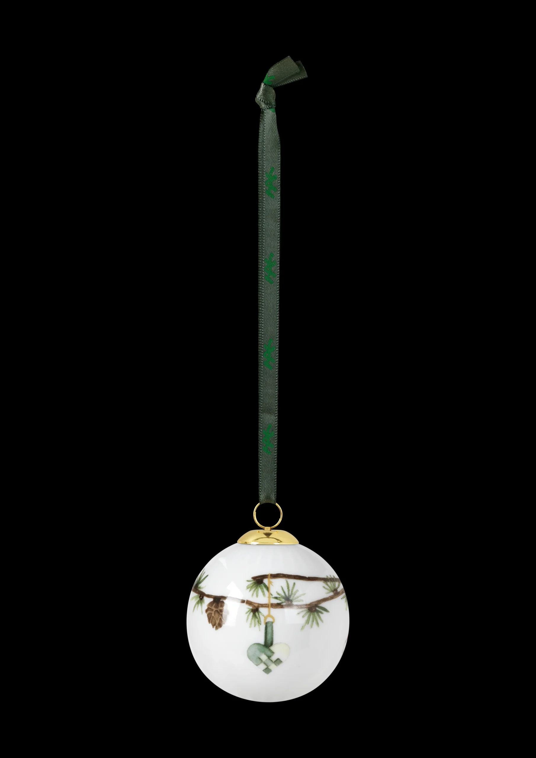 Clearance Kähler Hammershøi Christmas Kugle 2019 Ø6 cm hvid m. deko