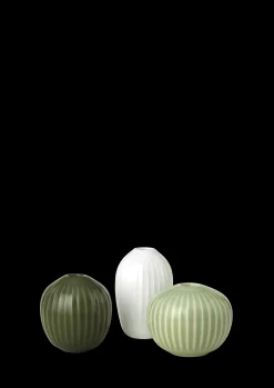 Online Kähler Hammershøi Vase miniature støvet grøn 3 stk.