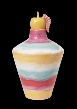 Clearance Kähler Poppery Vase med æble H32 cm pink/mint/gul | Køb nu