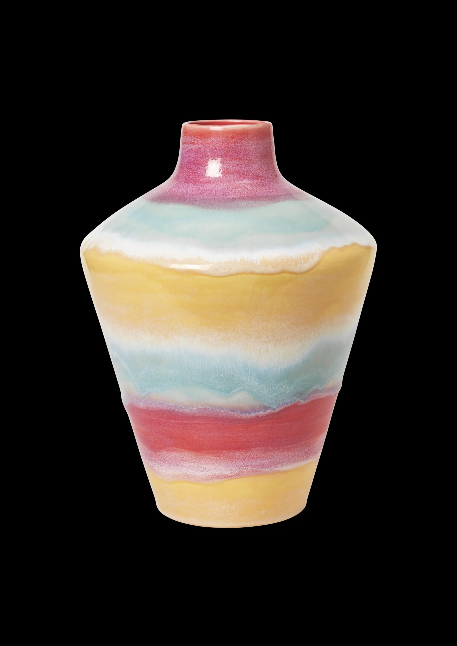 Clearance Kähler Poppery Vase med æble H32 cm pink/mint/gul | Køb nu