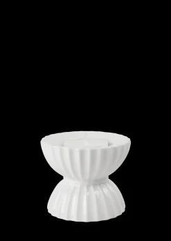 Sale Lyngby Porcelæn Lyngby Tura Fyrfadsstage Ø8 cm hvid | Køb nu