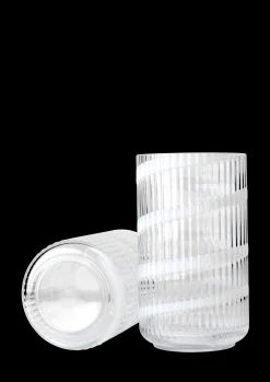 Hot Lyngby Porcelæn Lyngby Vase H25 cm swirl hvid mundblæst glas