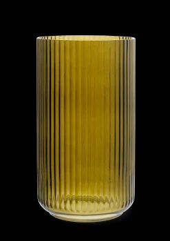 Online Lyngby Porcelæn Lyngby Vase H31 olivengrøn mundblæst glas