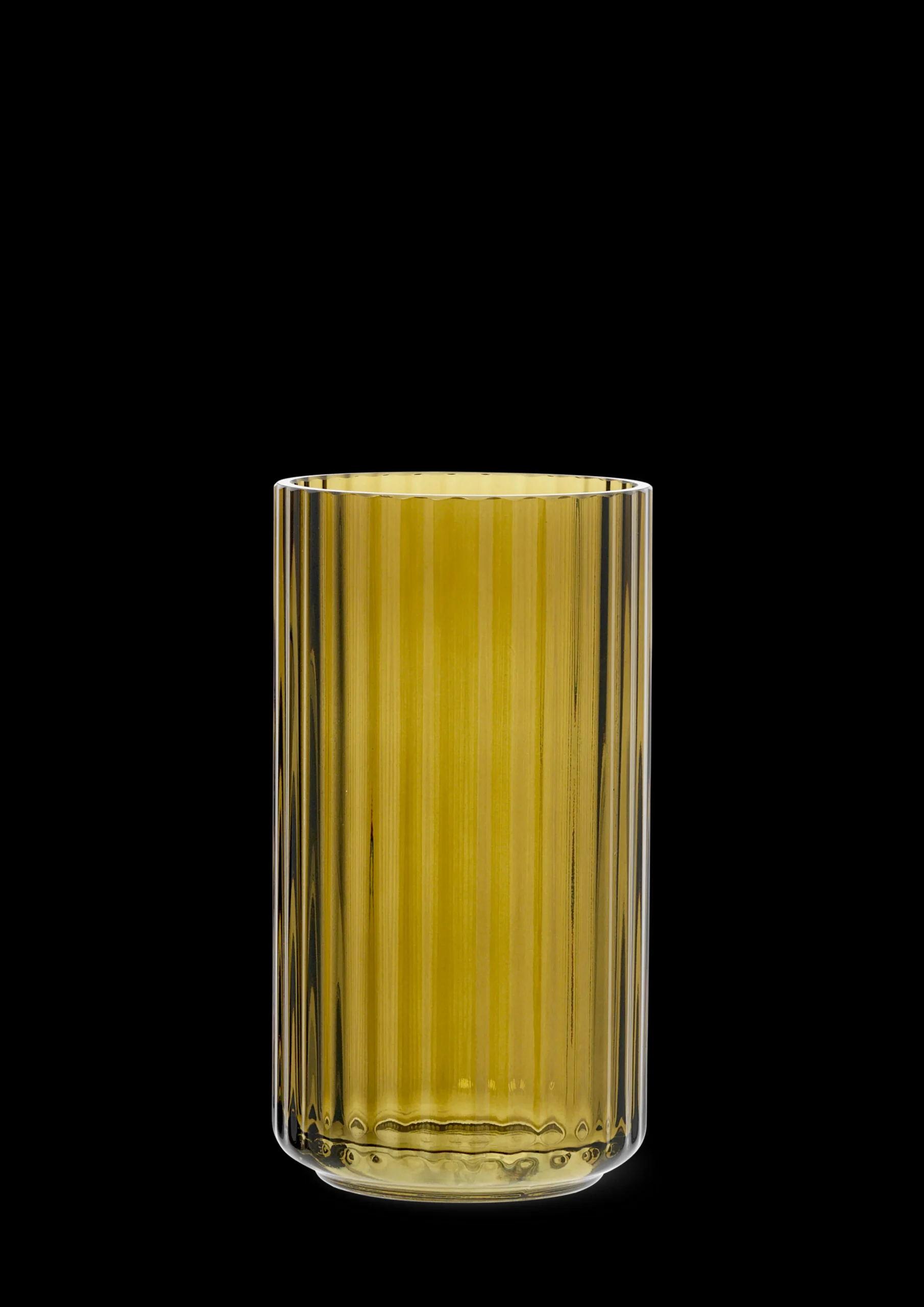Best Lyngby Porcelæn Lyngby Vase H15.5 olivengrøn mundblæst glas