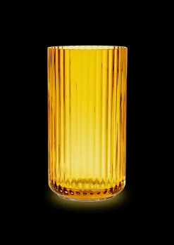 Discount Lyngby Porcelæn Lyngby Vase H15.5 amber mundblæst glas