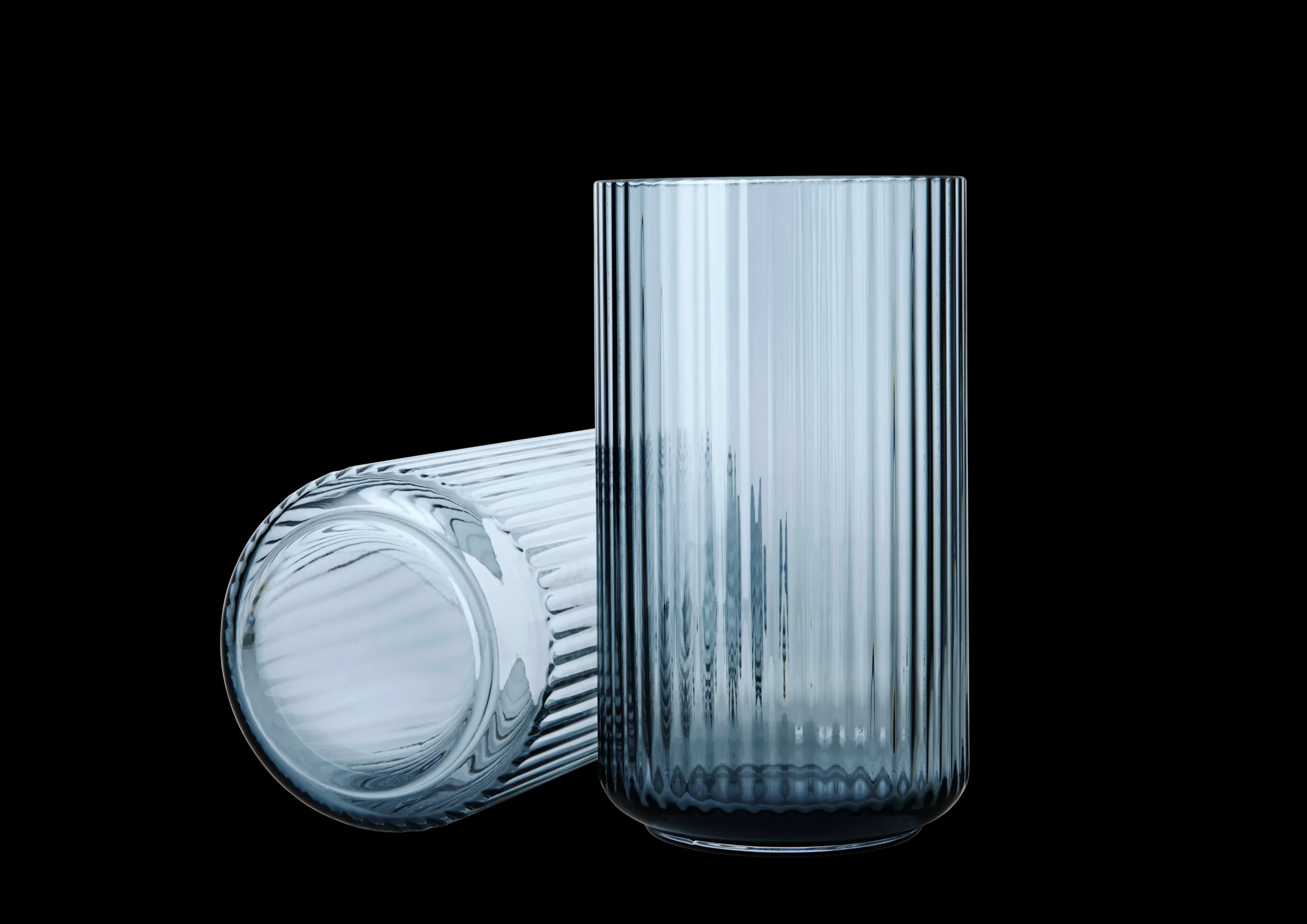 Online Lyngby Porcelæn Lyngby Vase midnight blue mundblæst glas