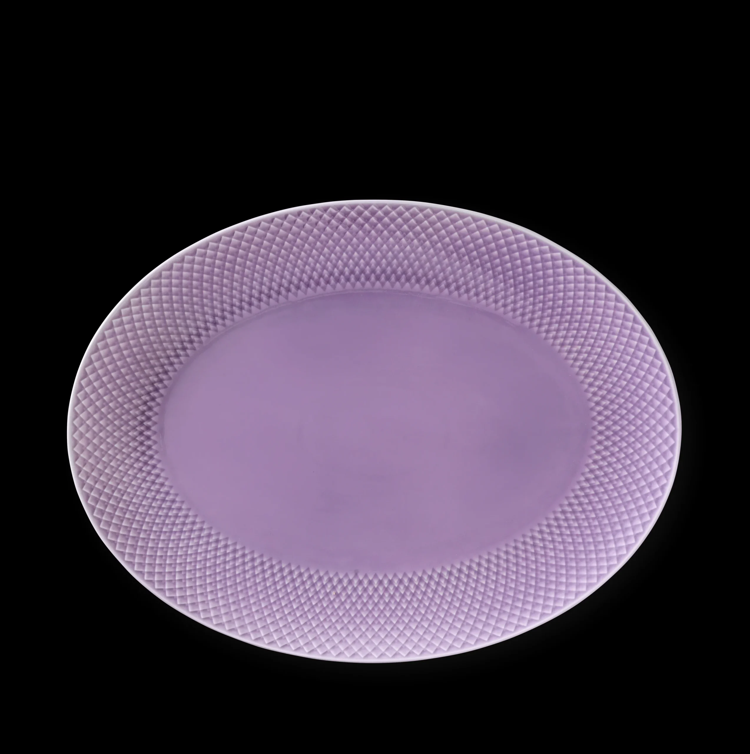 Hot Lyngby Porcelæn Rhombe Color Ovalt serveringsfad lys lilla
