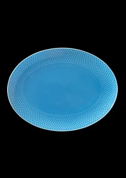 Sale Lyngby Porcelæn Rhombe Color Ovalt serveringsfad blå