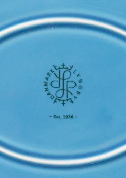 Sale Lyngby Porcelæn Rhombe Color Ovalt serveringsfad blå
