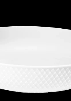 Clearance Lyngby Porcelæn Rhombe Serveringsskål Ø28 cm hvid | Køb nu