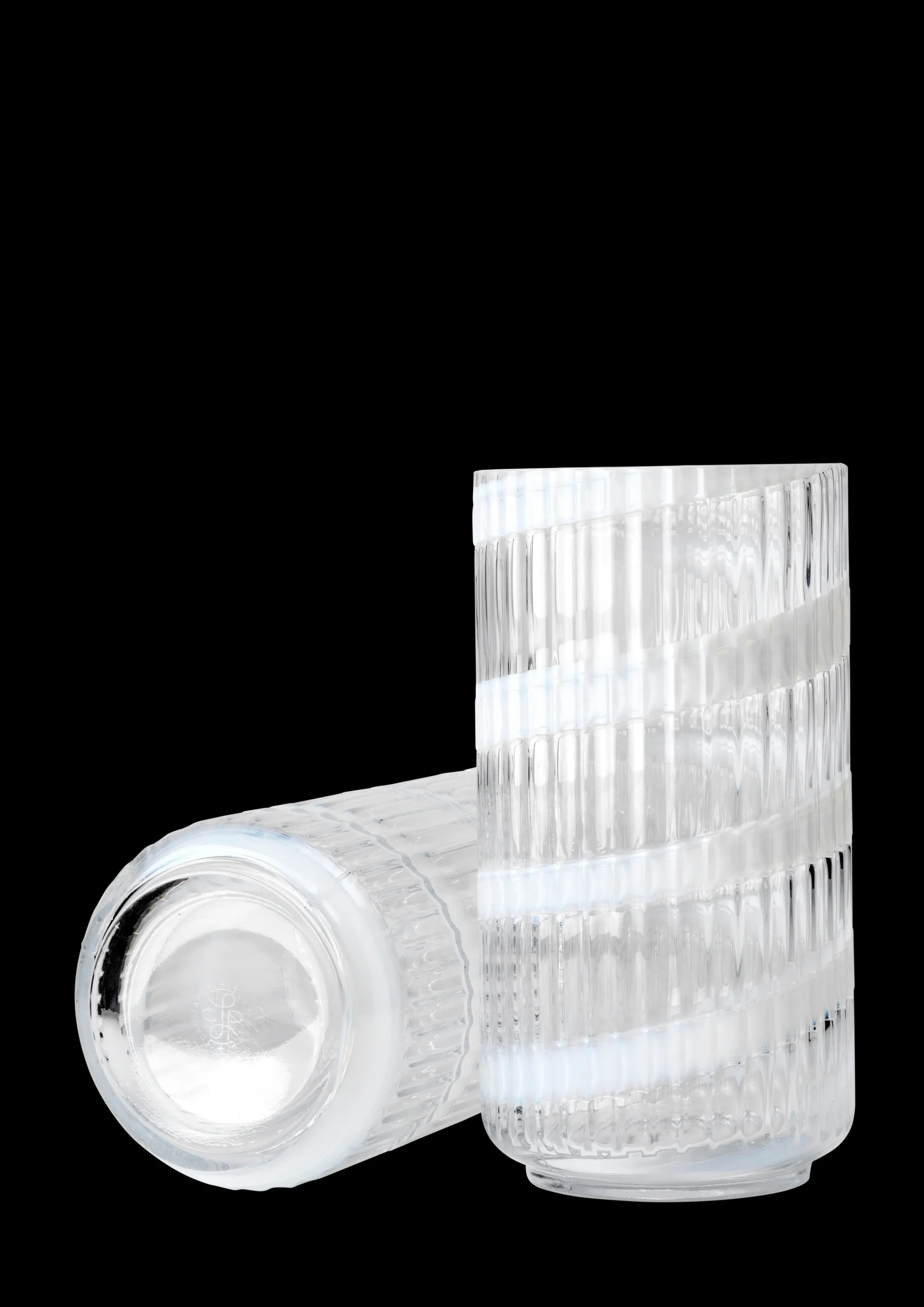 Lyngby Porcelæn Vase H20.5 cm swirl hvid mundblæst glas